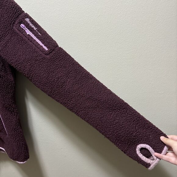 BERGANS OF NORWAY Hadsel Lady Jacket Coat Women's XS Fleece Hooded Purple Zip Up - Picture 4 of 16